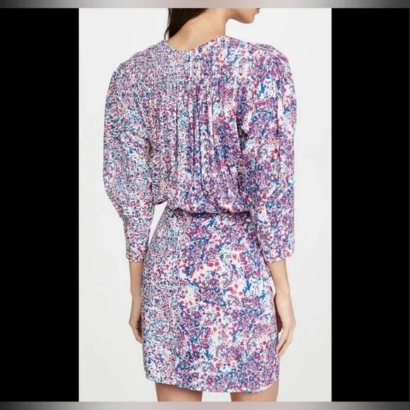 IRO Firenze Printed Dress In Mixed Blue NWT size 36 US-4 - Picture 2 of 6